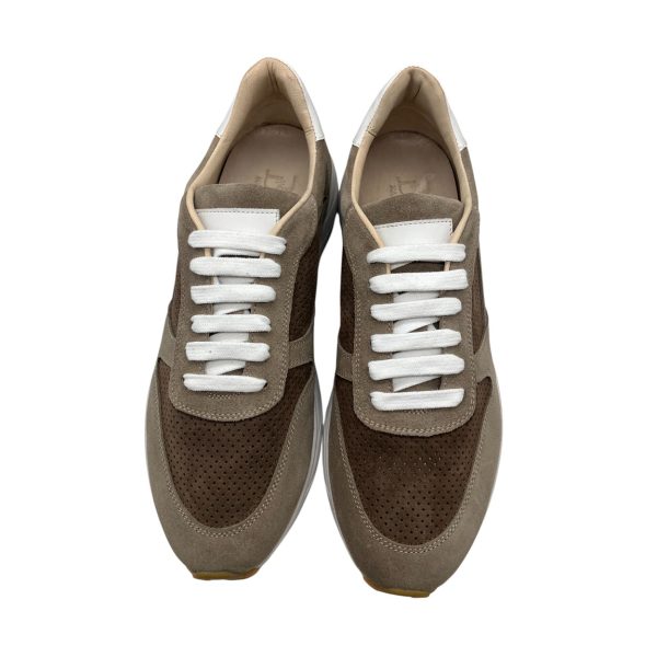 Brecos - EU/42 - Sneaker basso in scamosciato écru con lacci uomo - immagine 3