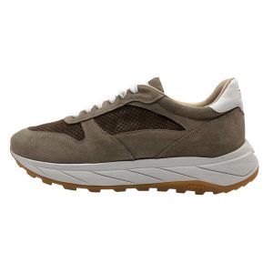 Brecos - EU/42 - Sneaker basso in scamosciato écru con lacci uomo