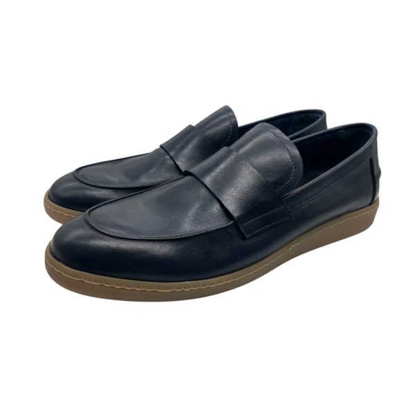 Brecos - EU/42 - Mocassini in pelle blu con suola in gomma antiscivolo cucita - immagine 3