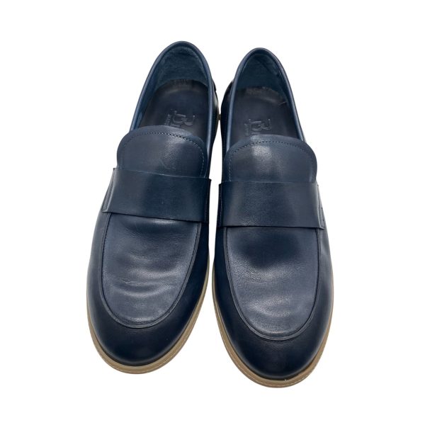 Brecos - EU/42 - Mocassini in pelle blu con suola in gomma antiscivolo cucita - immagine 2