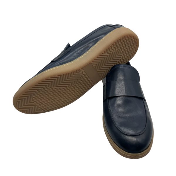 Brecos - EU/42 - Mocassini in pelle blu con suola in gomma antiscivolo cucita - immagine 4
