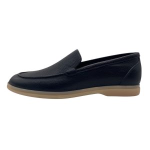 Brecos - EU/42 - Mocassini in pelle martellata blu con suola in gomma cucita