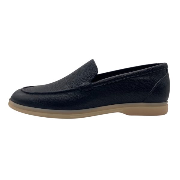 Brecos - EU/42 - Mocassini in pelle martellata blu con suola in gomma cucita