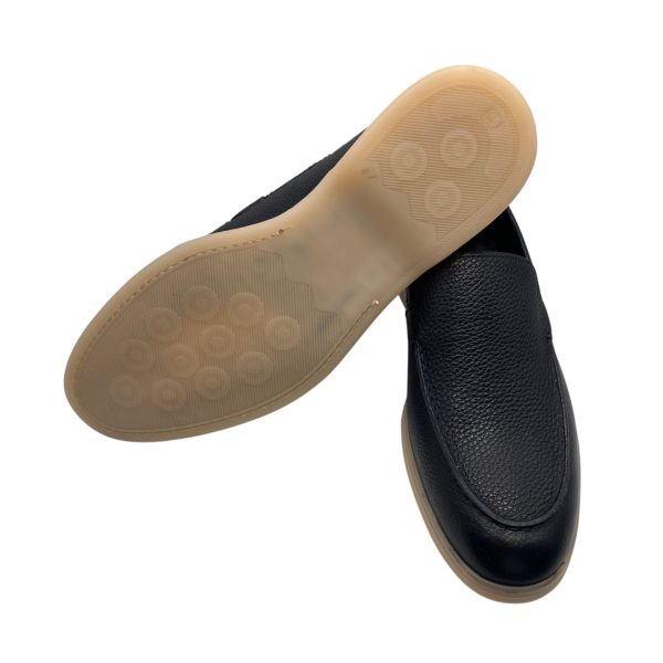Brecos - EU/42 - Mocassini in pelle martellata blu con suola in gomma cucita - immagine 4