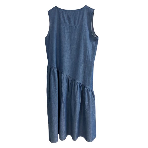 Alma Righi di Rovereto - Vestito estivo in cotone colore denim blu 397 - immagine 2
