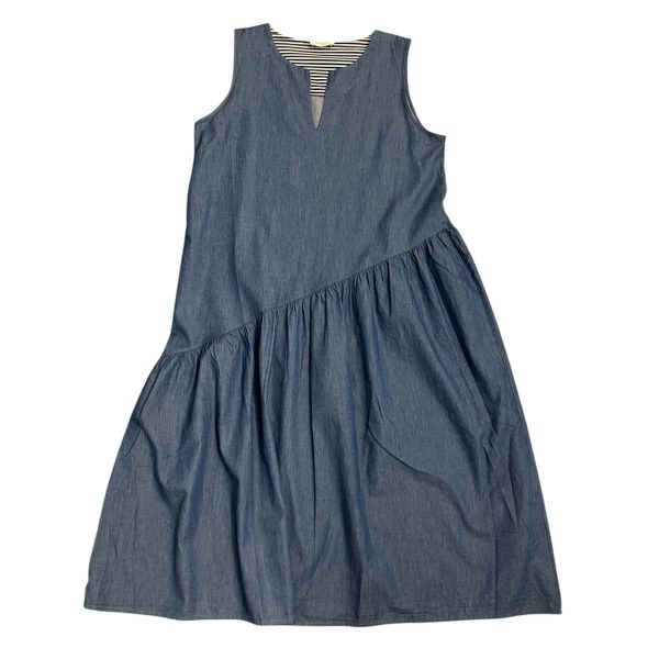 Alma Righi di Rovereto - Vestito estivo in cotone colore denim blu 397 - immagine 3