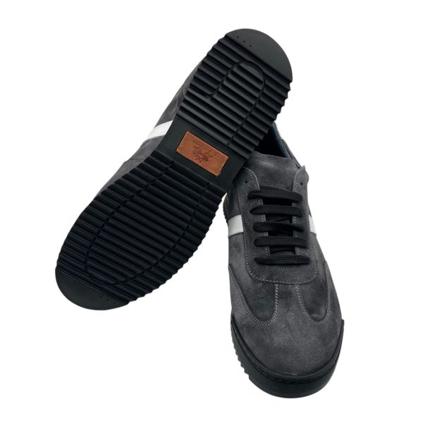 La Martina - EU/44 - Sneaker basso in scamosciato grigio topo 11857/25 - immagine 4