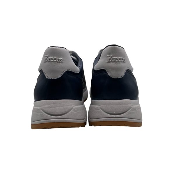 Brecos - EU/42 - Sneaker basso in pelle blu con lacci uomo - immagine 4