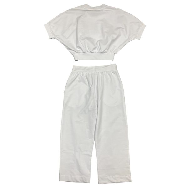 Markup - XS - Completo tuta estivo in cotone bianco ottico - immagine 2