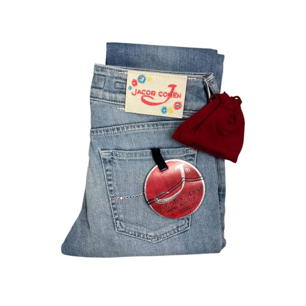 Jacob Cohën - Jeans slim fit in cotone elasticizzato blu chiaro J713 - immagine 3