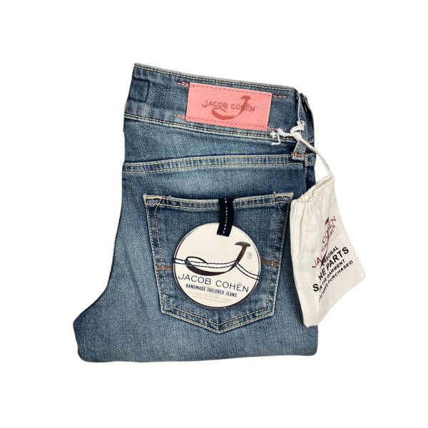 Jacob Cohën - Jeans slim fit in cotone elasticizzato blu PW713 - immagine 3