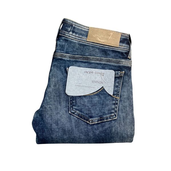 Jacob Cohën - W27 - Jeans 3/4 in cotone elasticizzato blu lavato Kristel - immagine 3