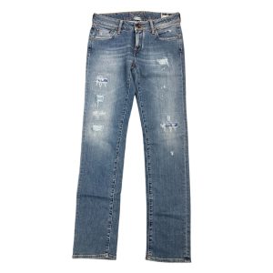 Jacob Cohën - W28 - Jeans in cotone elasticizzato blu con strappi cuciti Jester