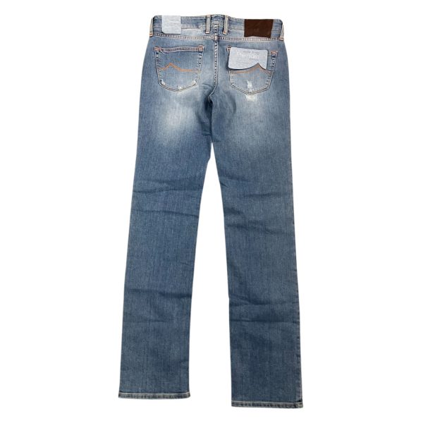 Jacob Cohën - W28 - Jeans in cotone elasticizzato blu con strappi cuciti Jester - immagine 2
