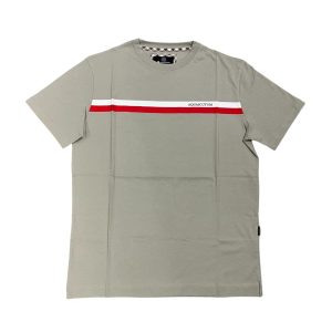 Aquascutum - T-shirt in cotone grigio taupe logo TAQ05 uomo