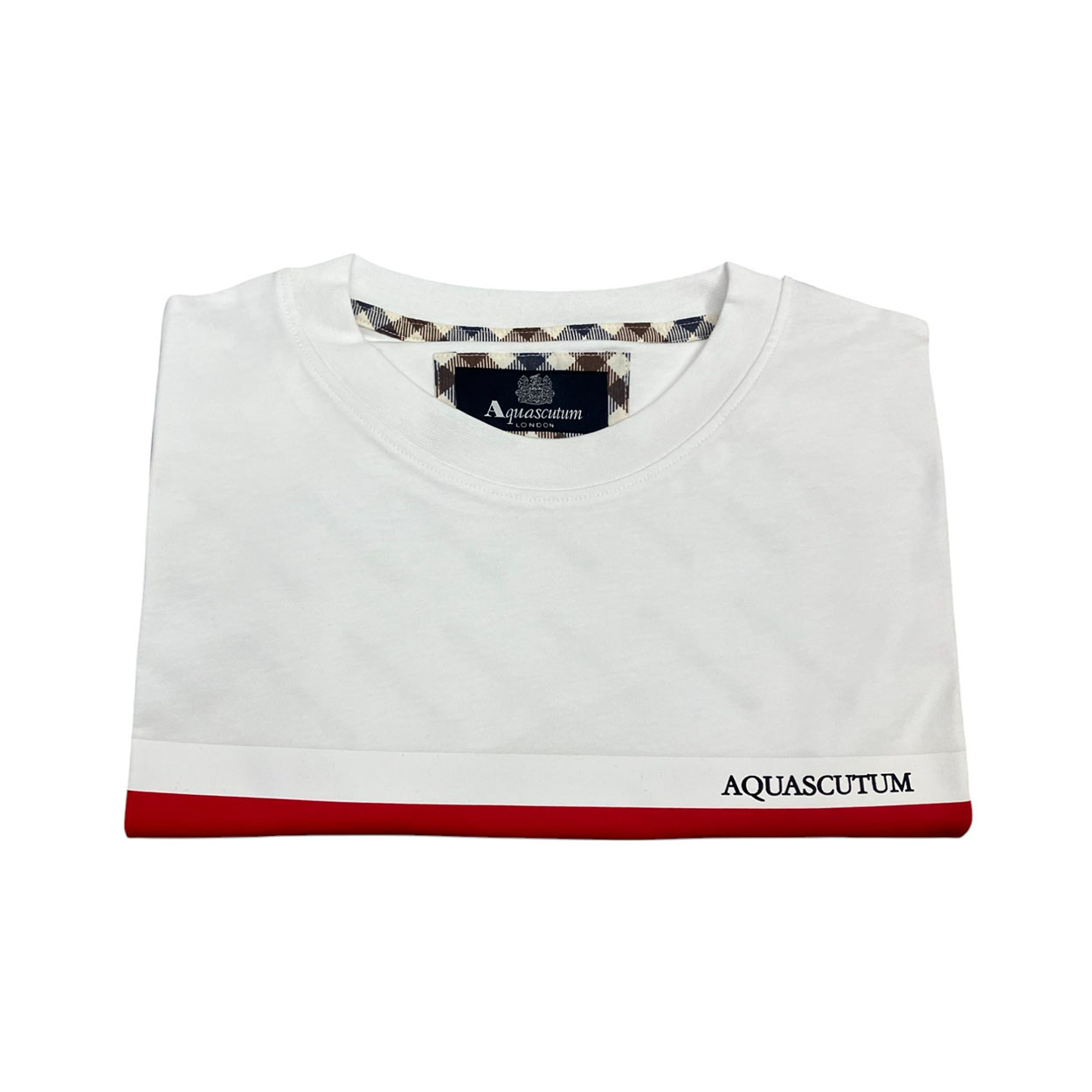 Aquascutum - T-shirt in cotone bianco logo TAQ05 uomo - immagine 3
