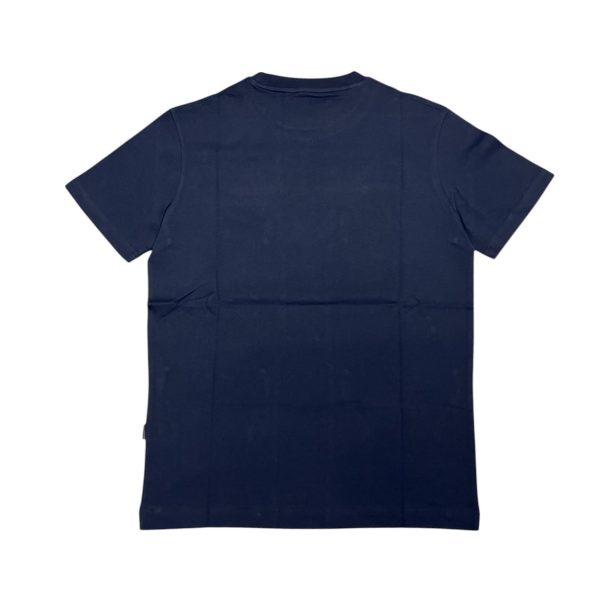 Aquascutum - T-shirt in cotone blu scuro logo TAQ05 uomo - immagine 2