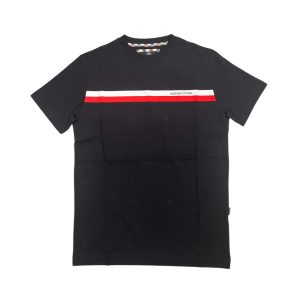 Aquascutum - T-shirt in cotone nero logo TAQ05 uomo