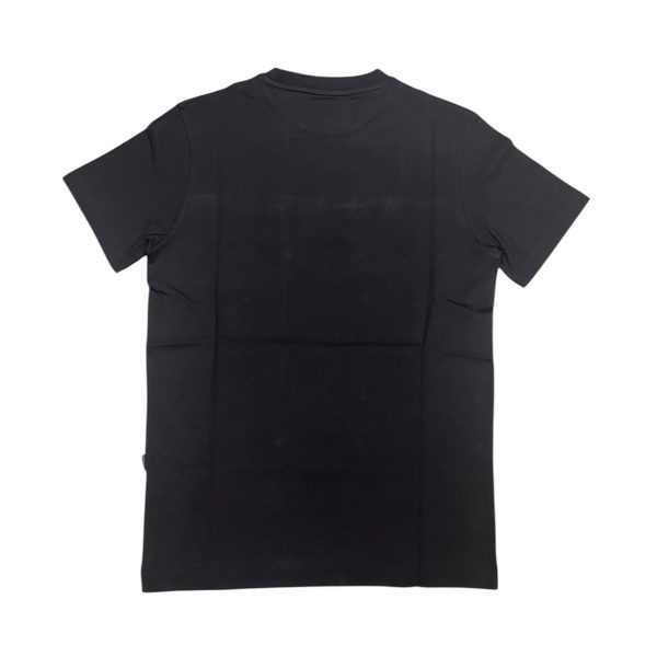 Aquascutum - T-shirt in cotone nero tinta unita logo TAQ09 uomo - immagine 2