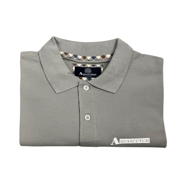 Aquascutum - Polo in cotone grigio PAQ08 P8 uomo - immagine 3