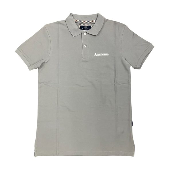 Aquascutum - Polo in cotone grigio PAQ08 P8 uomo