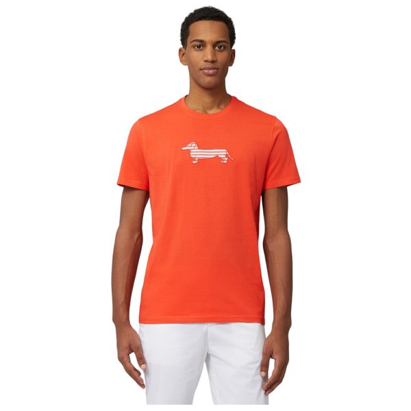 Harmont & Blaine - T-shirt Sorbetto arancione con bassotto IRN003