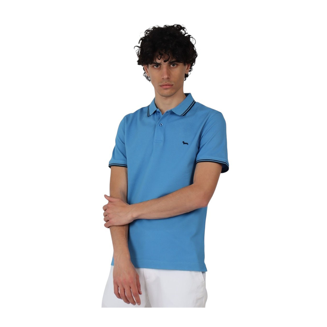 Harmont & Blaine - Polo in cotone azzurro Narrow fit LNN010