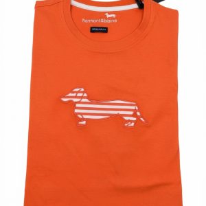 Harmont & Blaine - T-shirt uomo arancione con maxi bassotto