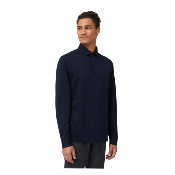Harmont & Blaine - Polo manica lunga cotone blu LRM397 - immagine 3