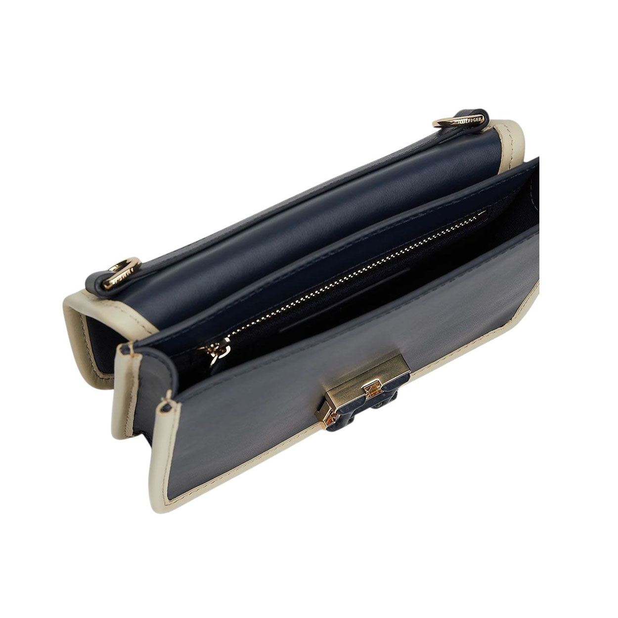 Tommy Hilfiger - Borsetta tracolla pelle blu beige Crossover AWQAW16202 - immagine 4