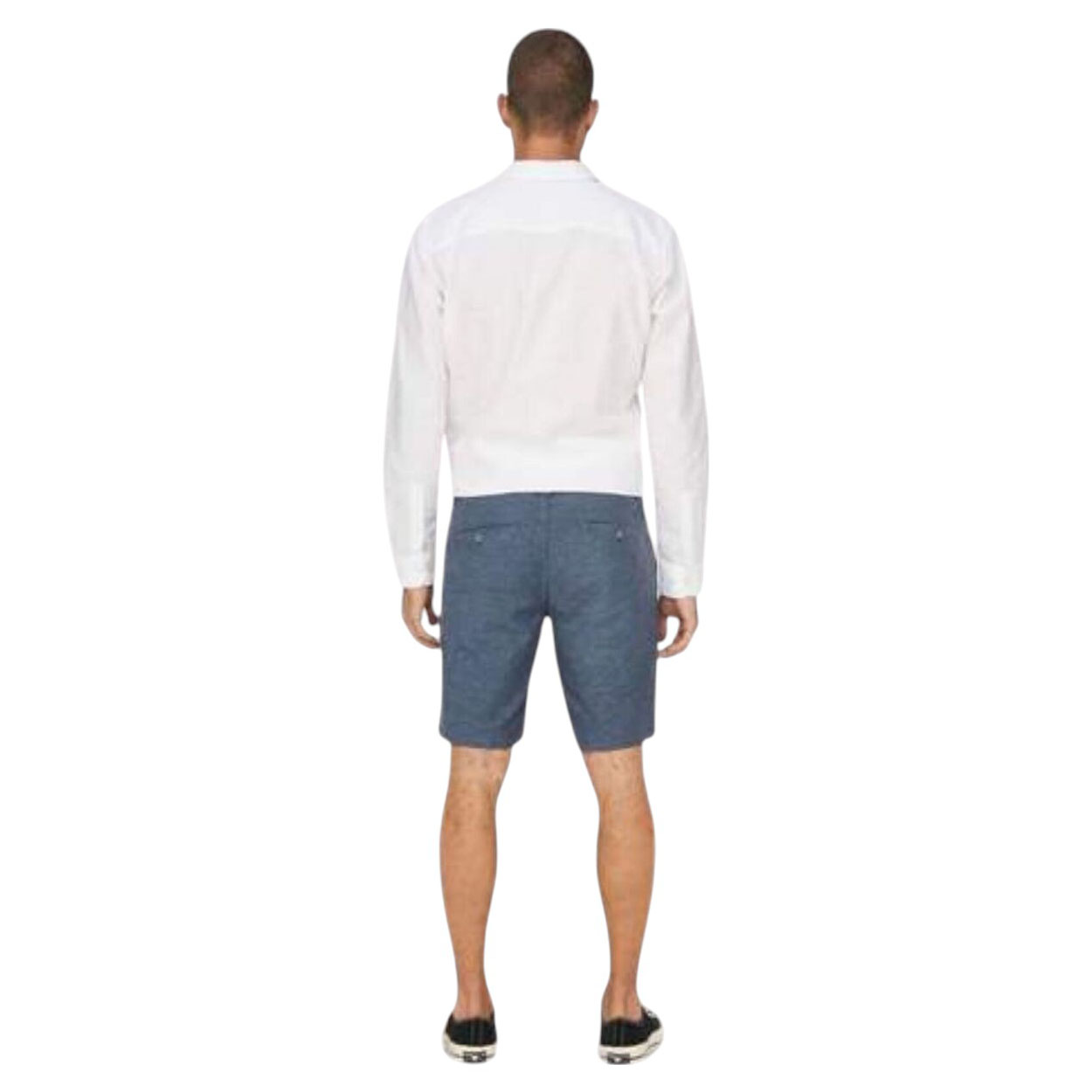 Only & Sons - Bermuda Onsmark 0011 cotone e lino elasticizzato celeste uomo - immagine 4