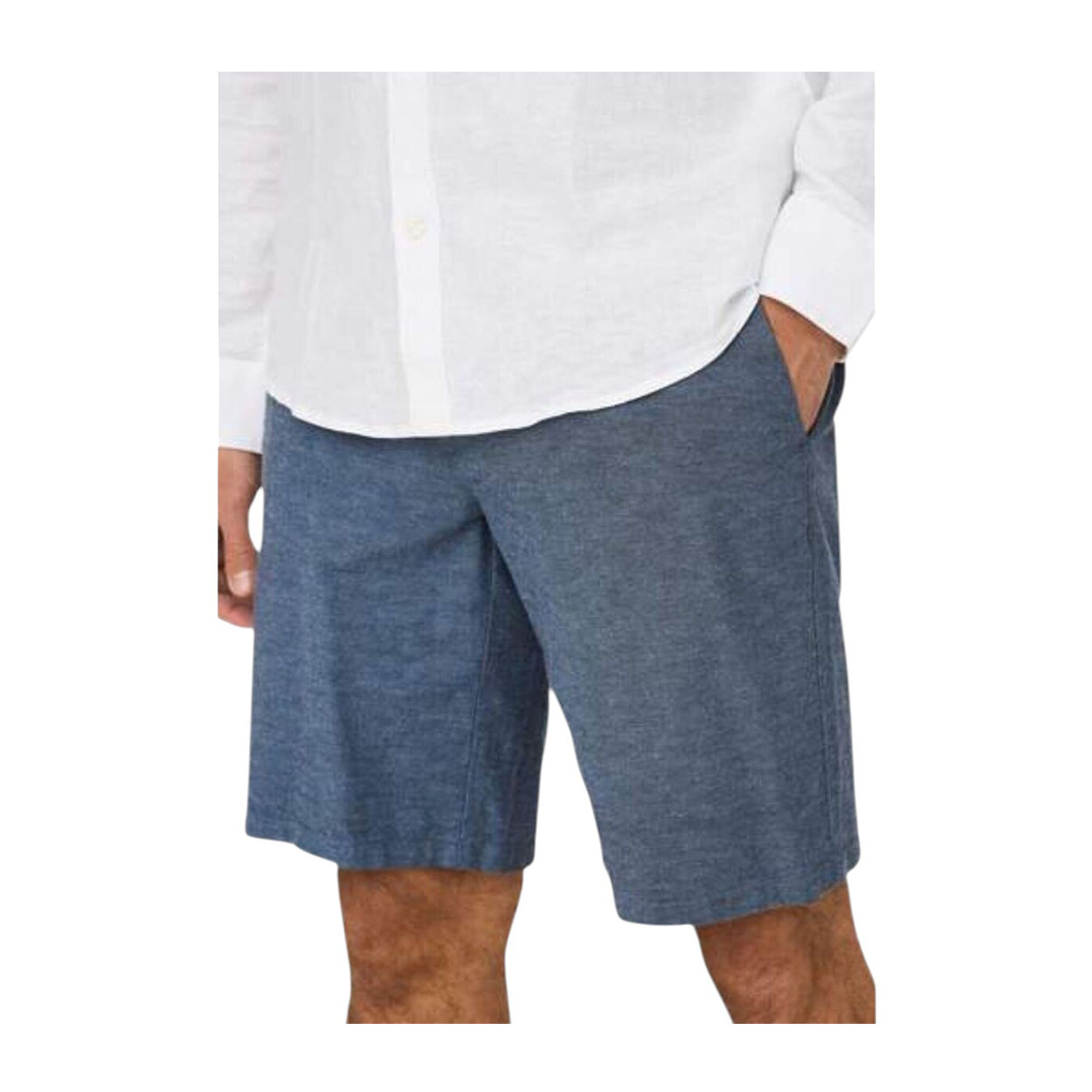 Only & Sons - Bermuda Onsmark 0011 cotone e lino elasticizzato celeste uomo - immagine 3