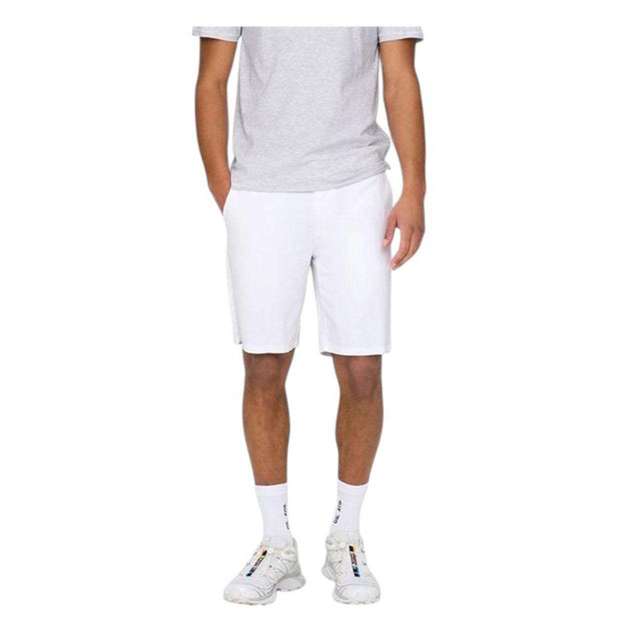 Only & Sons - Bermuda Onsmark 0011 cotone e lino elasticizzato bianco uomo - S - immagine 3