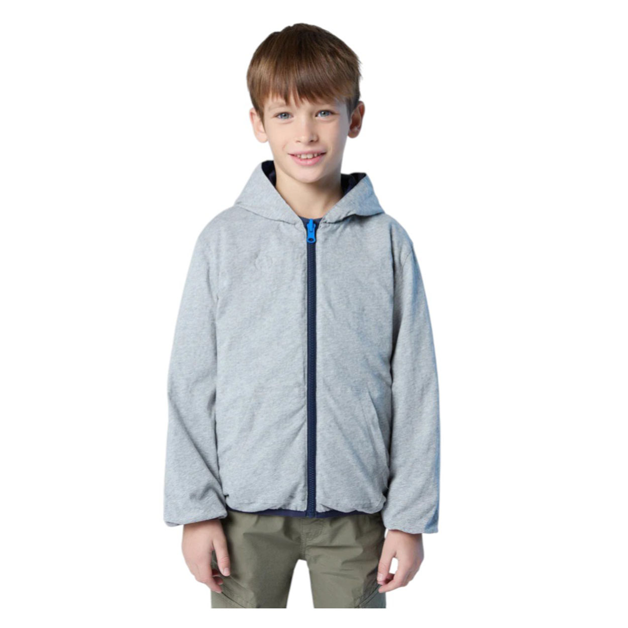 North Sails - Giacca blu scuro reversibile grigio Windbreaker 701925-SS24 - immagine 4