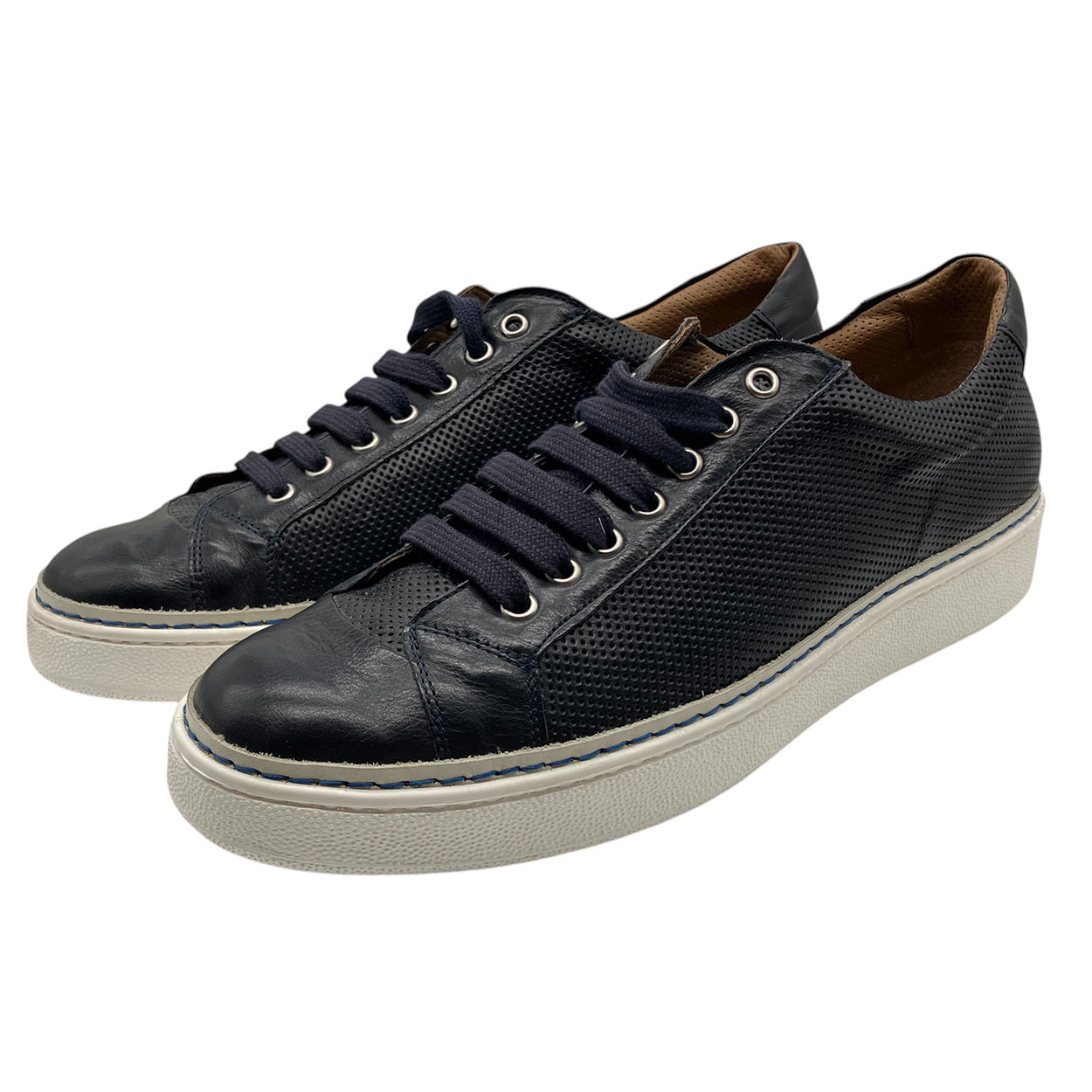 Raphael - EU/44 - Sneaker basso in pelle blu navy effetto traforato Summer2 - immagine 2