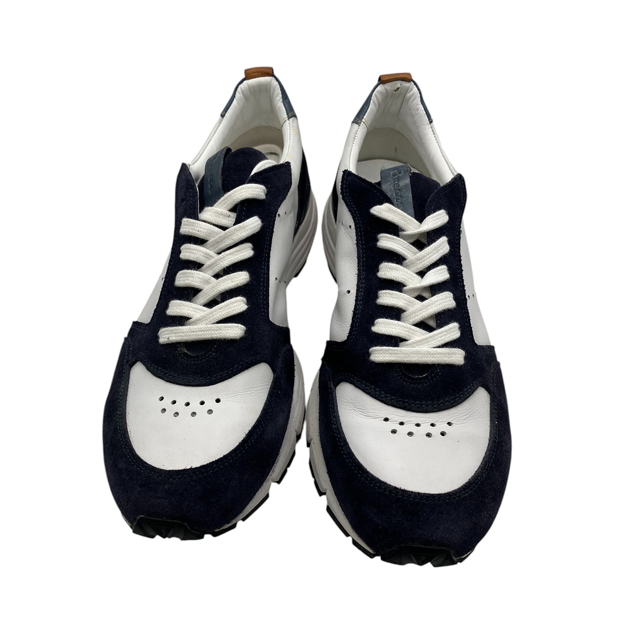 Brecos - EU/42 - Sneaker basso in scamosciato blu e pelle bianco - immagine 3