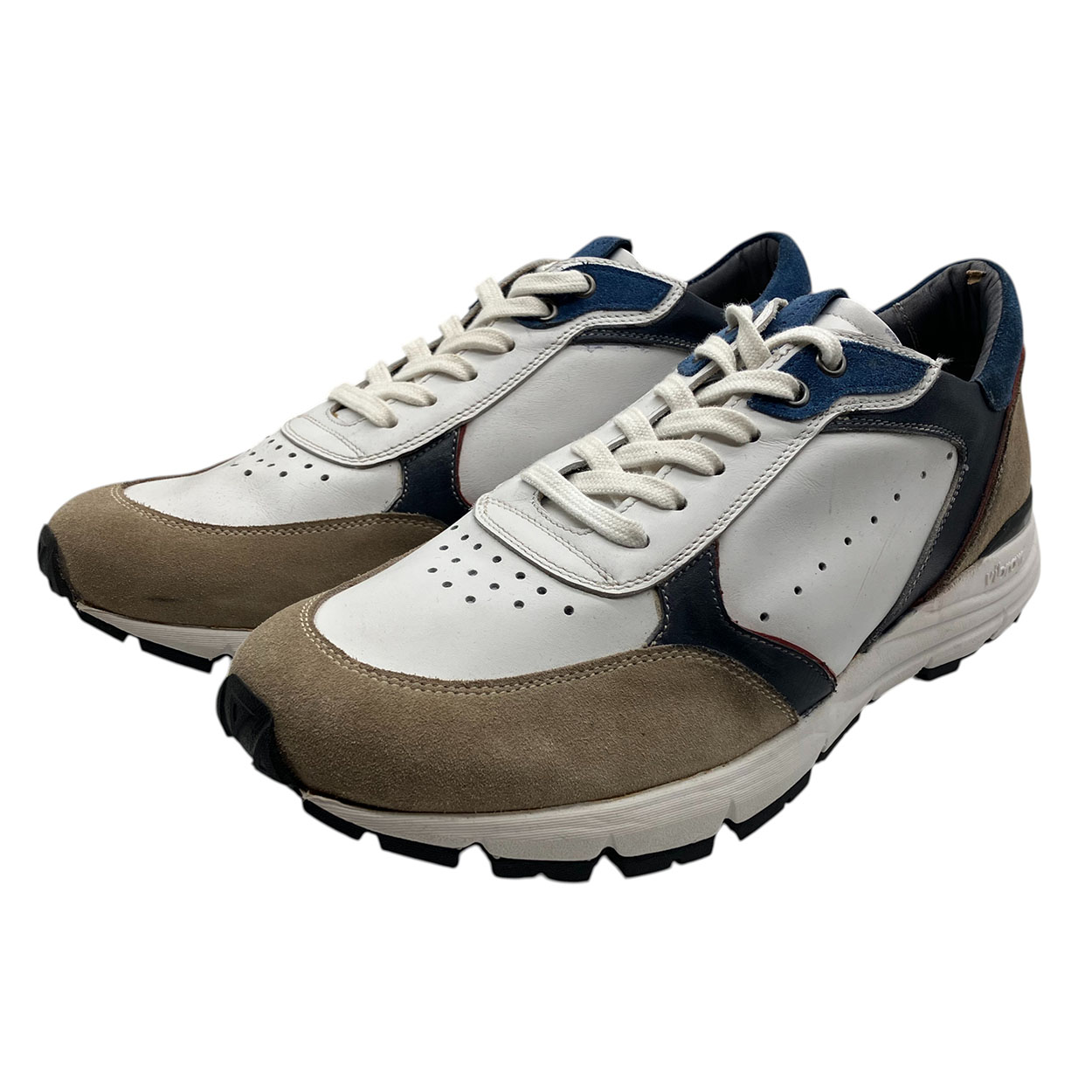 Brecos - EU/42 - Sneaker basso in scamosciato blu e pelle multicolore - immagine 2