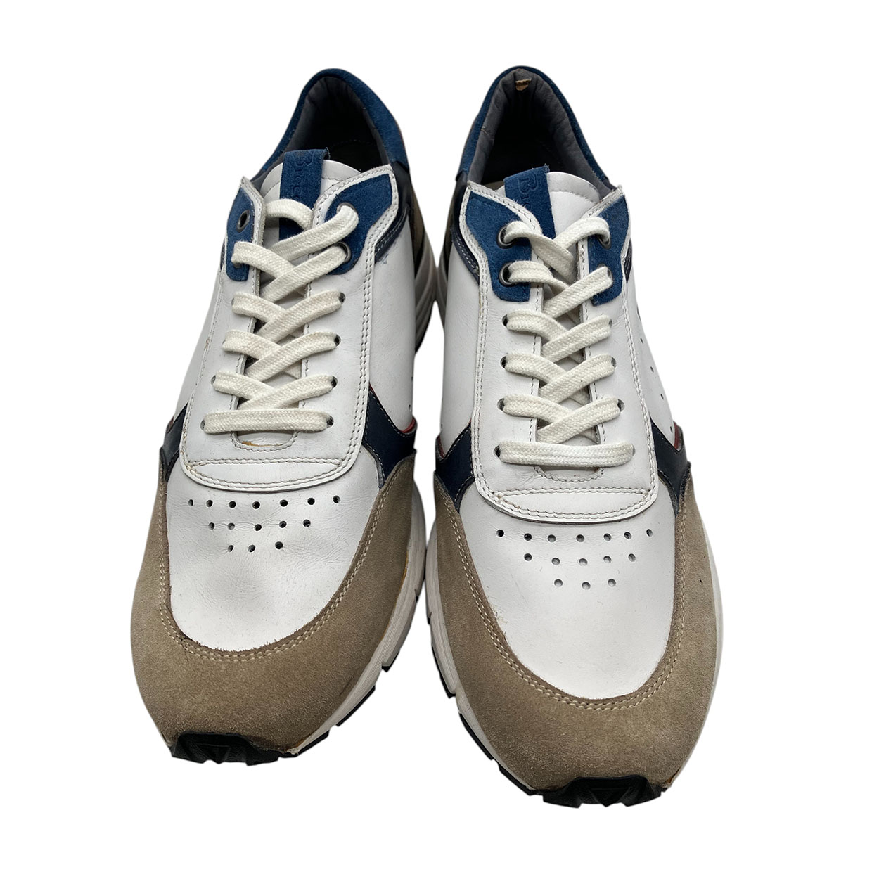 Brecos - EU/42 - Sneaker basso in scamosciato blu e pelle multicolore - immagine 3