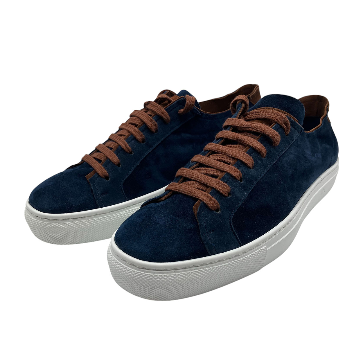 Franco Fedele - Sneaker basso in scamosciato ultra morbido blu 64889 - immagine 2