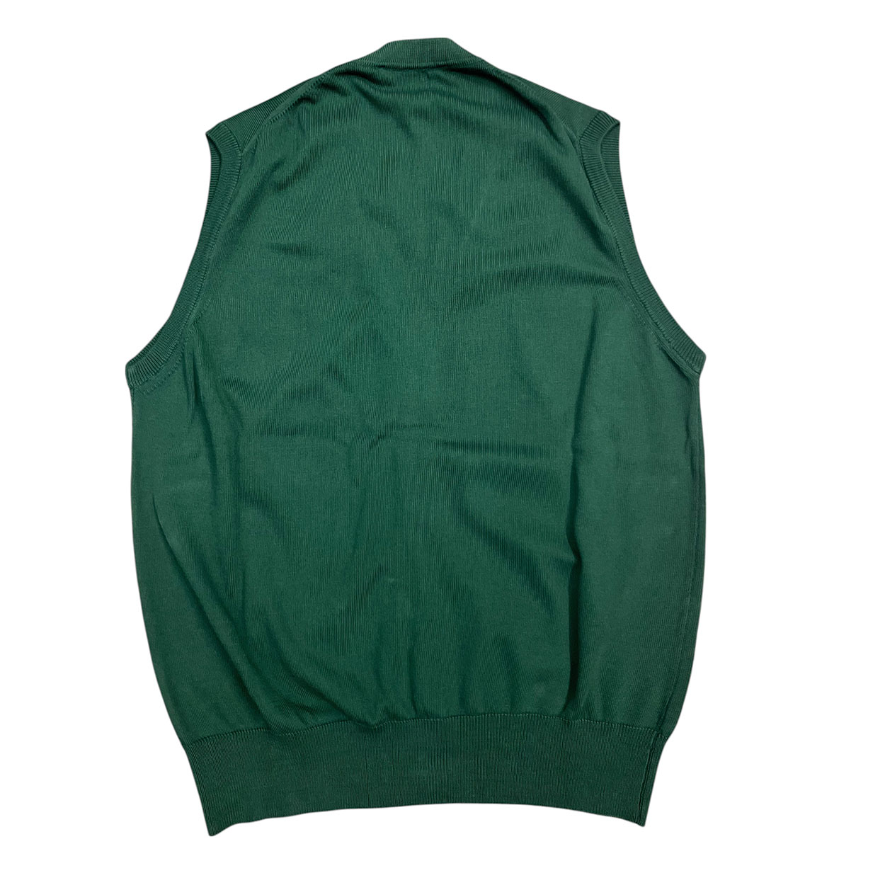 Highlander - Cardigan smanicato in cotone filo di Scozia verde 40007HY - immagine 3