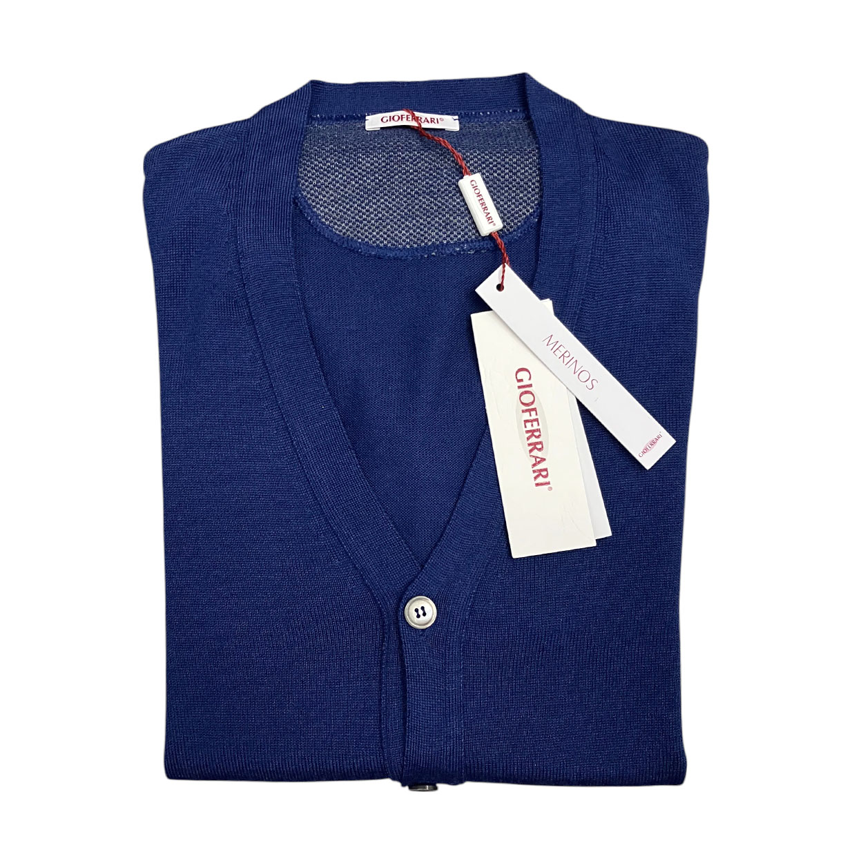 Gioferrari - IT/50 - Cardigan in lana merino VI 003 C09 blu - immagine 3