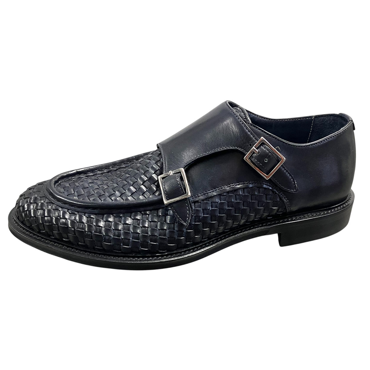 Brecos - EU/42 - Mocassini in pelle blu scuro lavorazione Blake