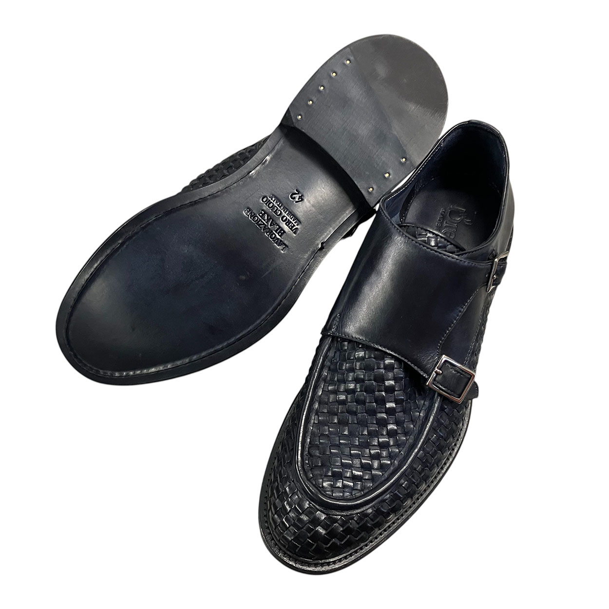 Brecos - EU/42 - Mocassini in pelle blu scuro lavorazione Blake - immagine 4