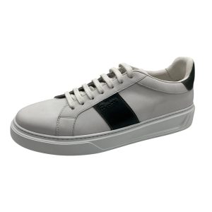 Brecos - EU/42 - Sneaker basso in pelle bianco e verde uomo