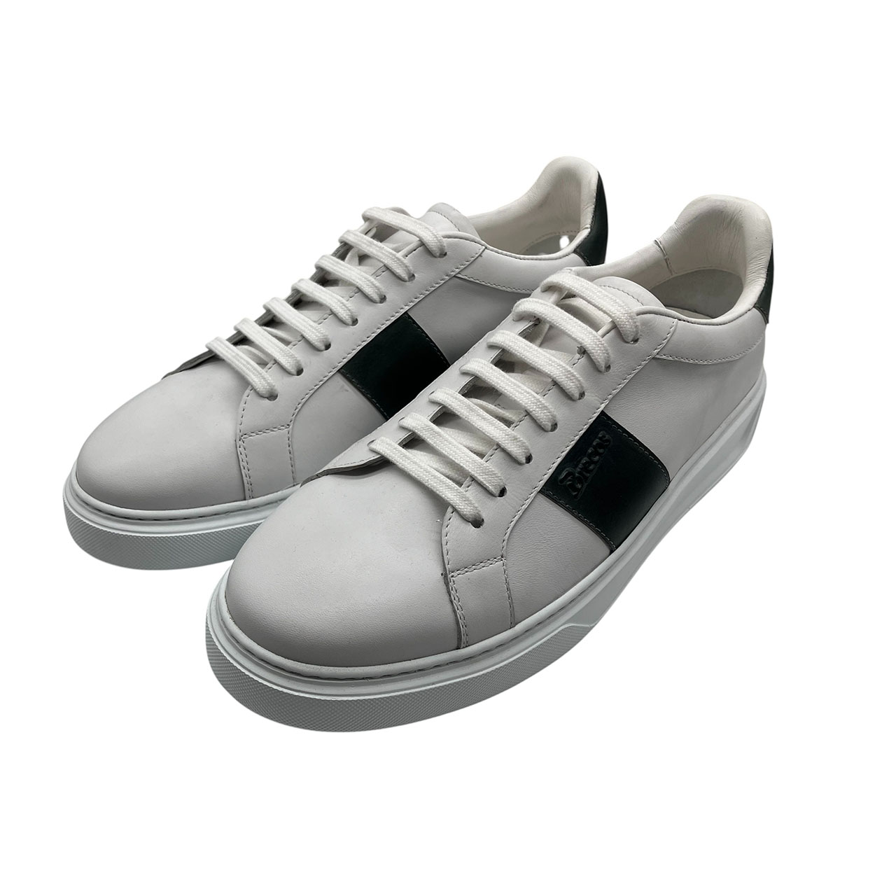 Brecos - EU/42 - Sneaker basso in pelle bianco e verde uomo - immagine 2