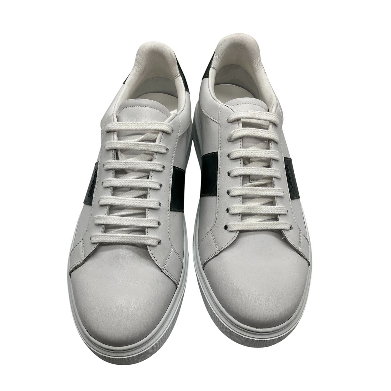 Brecos - EU/42 - Sneaker basso in pelle bianco e verde uomo - immagine 4