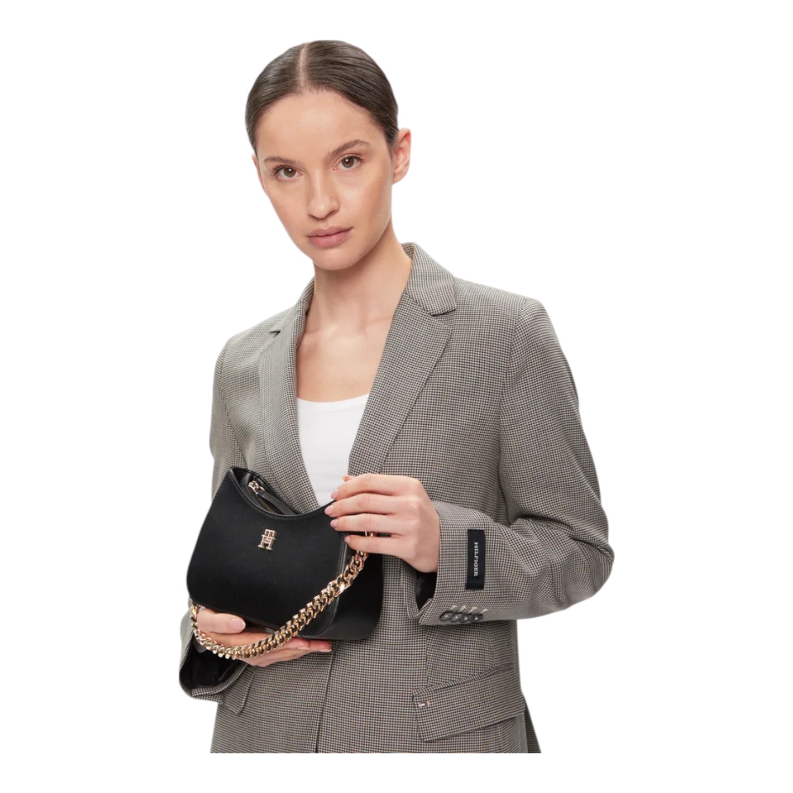 Tommy Hilfiger - Borsetta Th Refined Chain Shoulder Bag AW0AW16079 Nero - immagine 3