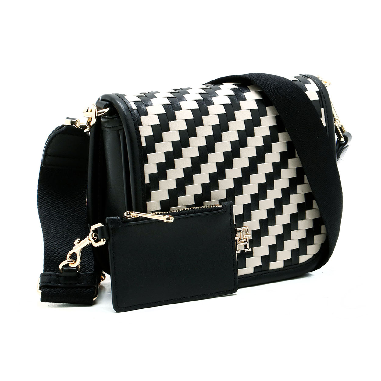 Tommy Hilfiger - Borsetta Th City Crossover Woven AW0AW16077 Nero Bianco
