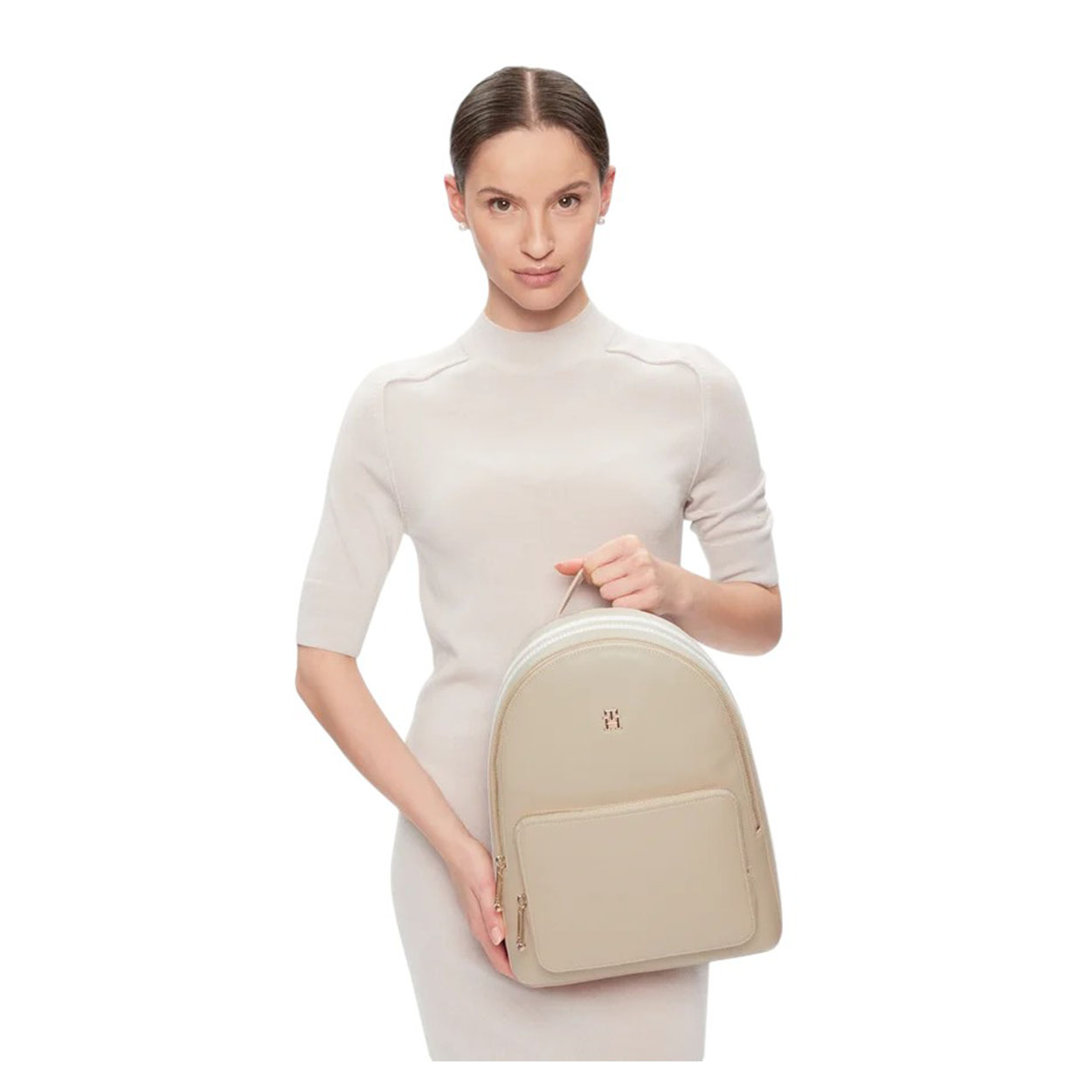 Tommy Hilfiger - Zaino Th Essential Sc AW0AW15719 Backpack beige chiaro - immagine 3