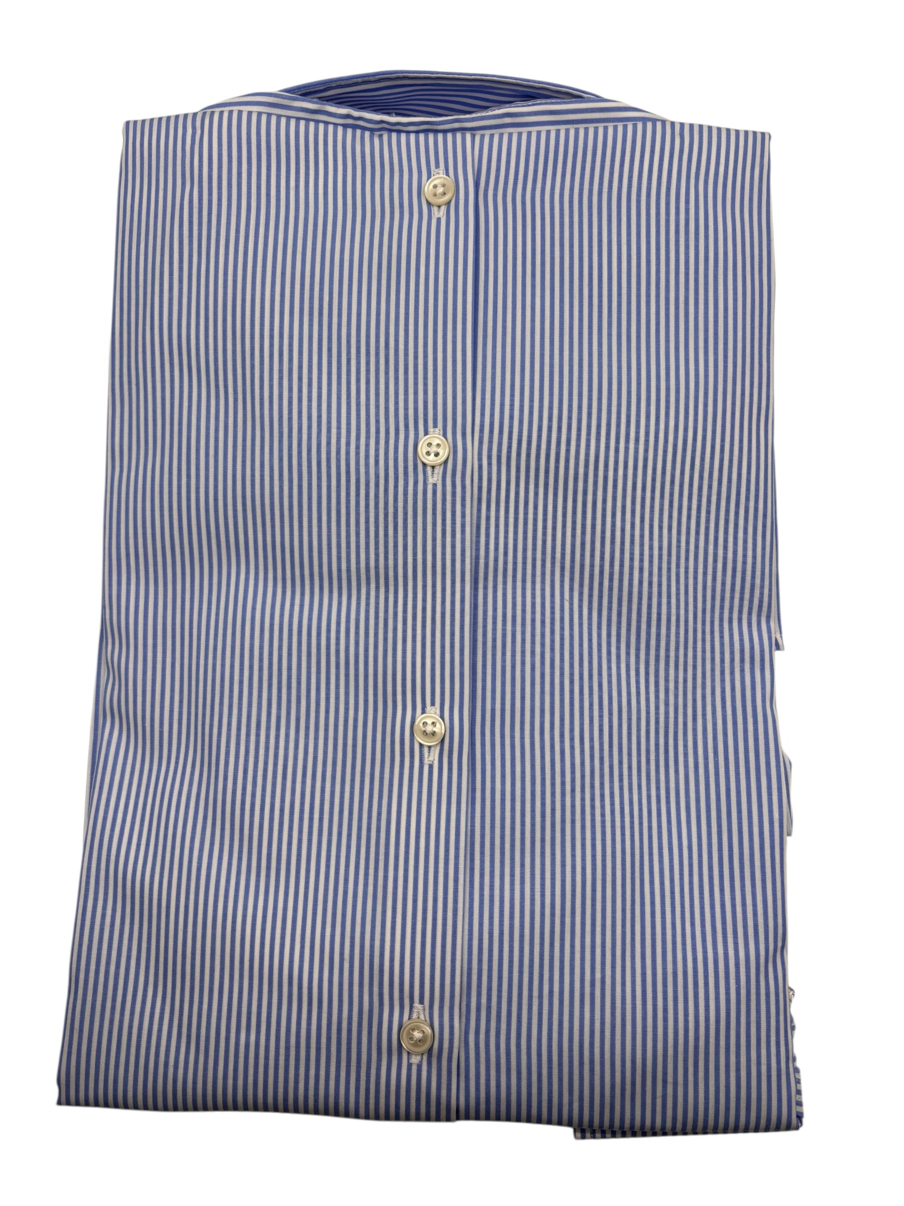 Bagutta - Camicia in cotone bacchetta bianca e azzurra modello Brando - immagine 2